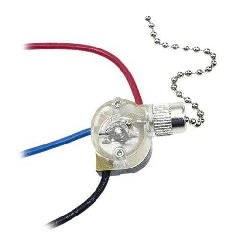 GMBYLBY Upgraded Semi-Clear Pull Chain Switchs with 15cm Cable Simple Installs for 3-Wire