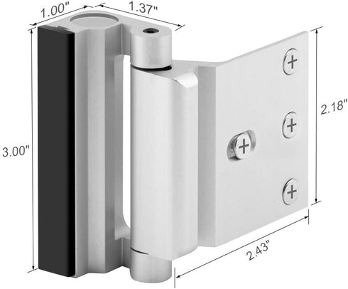 3 Pack 800lbs Home Security Door Lock Metal Door Reinforcement Lock for Kids Safety Top Front Door Child Proof Safety
