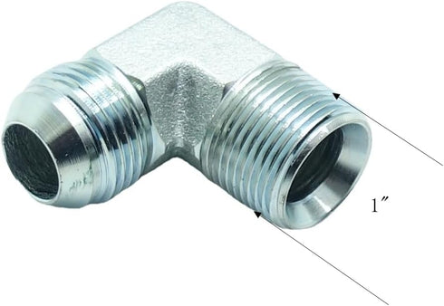 1 Piece 3/4" Male JIC (1-1/16"-12 Tpi) x 3/4" Male NPT Hydraulic Fitting 37° Flare to 90° Elbow Pipe Adapter by CDQBWKJGFJ
