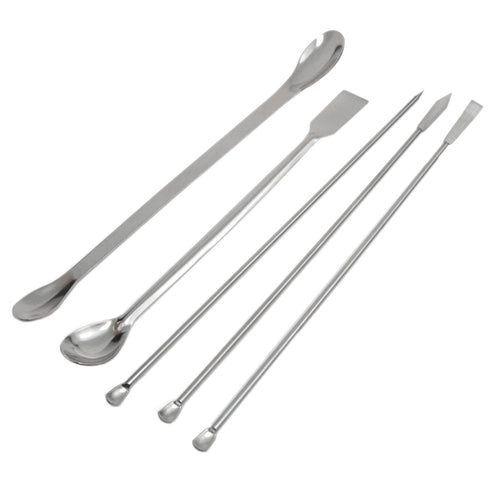 1Set Stainless Steel Micro Lab Spatula Sampling Scoop - Laboratory Supplies Pack of 5