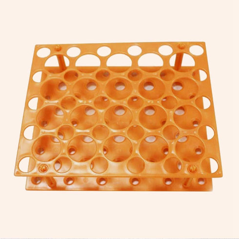 ULTECHNOVO Cleaning Supplies 15ml/50ml Tube Racks Detachable Tube Holder Scientific Experiment Accessory for Laboratory Holds 50, (Orange) Clear Tray