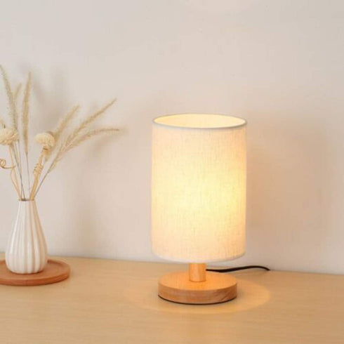 40W Desk Lamp Wooden Table Lamp Ambient Night Light Minimalist Lamps for Nightstand Modern Aesthetic Bedside Lamps