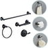 LIFKOME 4-Piece Set Bathroom Towel Rack Zinc Alloy and Stainless Steel Wall-Mounted Towel Holder Hooks Black Finish