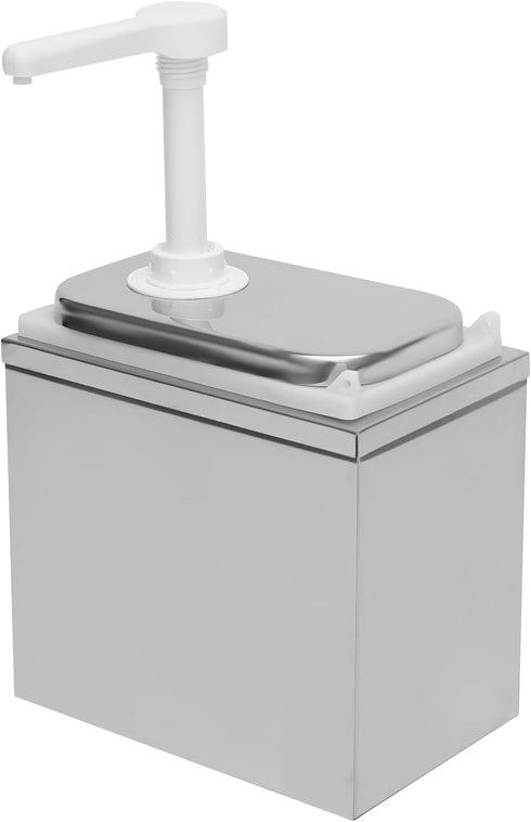 GALAXYWAY 2L/2.1QT Commercial Sauce Dispenser Pump Stainless Steel Condiment Pump Station Soy Sauce Pump Dispenser