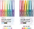 LINEPLUS Mildlight Highlighter Cool 6-Color Set, Soft Pastel Colors for Note-taking and Studying