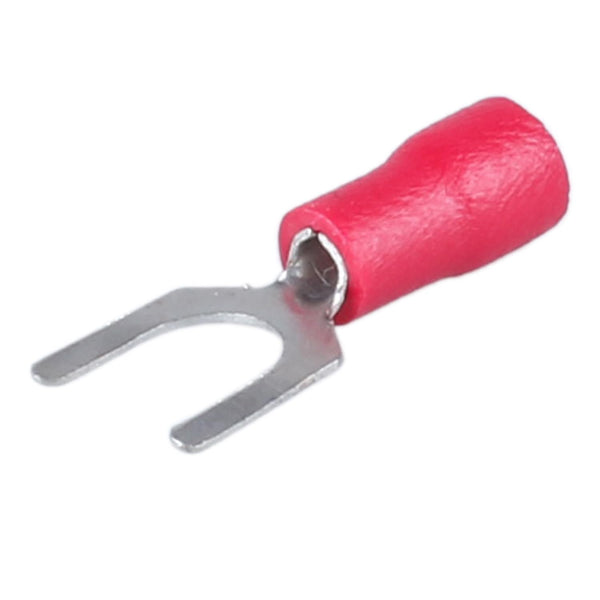 100Pcs Insulated Fork Spade Wire Connectors, SV1.25-5 U Type Electrical Crimp Terminals Kit for 22-16AWG