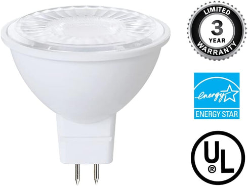 Euri Lighting EM16-7W4020ew Dimmable LED MR16 (GU5.3 Base), 7W (50W Equal) 500lm, Warm White (2700K), 80CRI, 40 Angle, 12V, Damp Rated UL, Energy Star 3YR 25K HR WTY, One Count by Euri Lighting