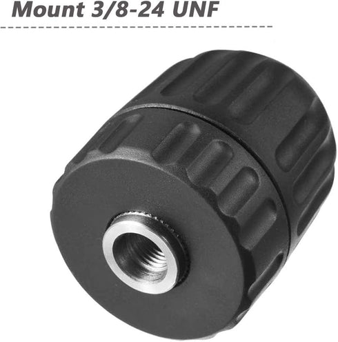 Mesee 0.8-10mm Keyless Drill Chuck Adapter, 3/8-24UNF Mount Thread Impact Chuck Converter with 1/4 Inch Hex Shank