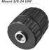 Mesee 0.8-10mm Keyless Drill Chuck Adapter, 3/8-24UNF Mount Thread Impact Chuck Converter with 1/4 Inch Hex Shank