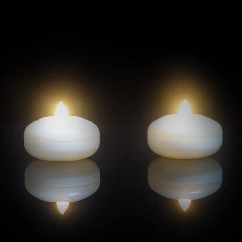 Waterproof Flameless Floating Candle, Battery Operated LED Light with Timer, Warm White Tealight for Home Decor