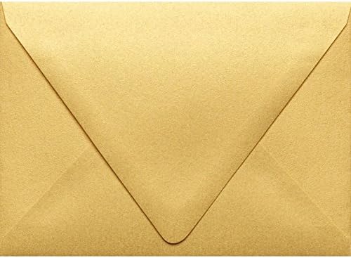 LUXPaper A6 Contour Flap Invitation Envelopes | 4 3/4" x 6 1/2" | Gold Metallic | 80lb. Text | 50 Qty
