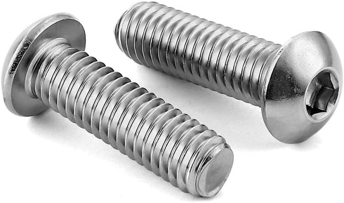 M8-1.25 x 35mm Button Head Socket Cap Screws, 10 PCS, Stainless Steel 18-8, Fully Threaded, Allen Socket Drive