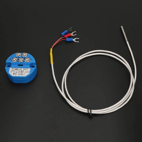 Temperature Transmitter, PT100 Temperature Sensor DC24V Output -50~400 Degree with 1M Sensor