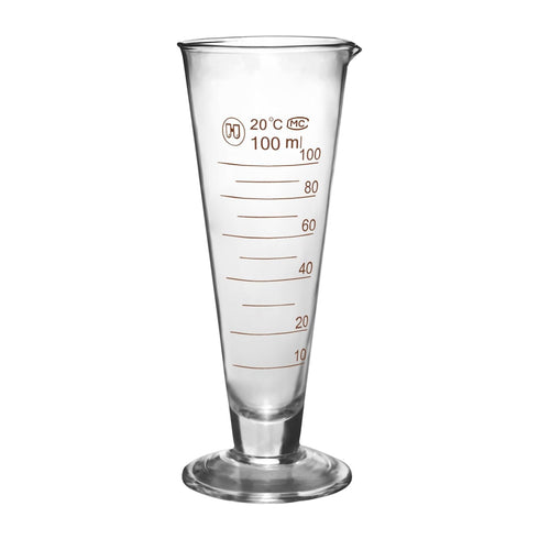 Professional Lab Graduated Measuring Cup with Spout, 100ml Wide Mouth Glass Conical Beaker