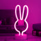 Easter Decorations Neon Signs, Creative Bunny Lights with Base - Battery/USB Operated
