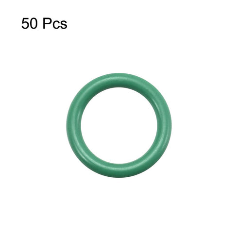 uxcell Fluorine Rubber O-Rings, Green, Pack of 50, 10mm OD 7mm ID 1.5mm Width FKM Seal Gasket for Plumbing