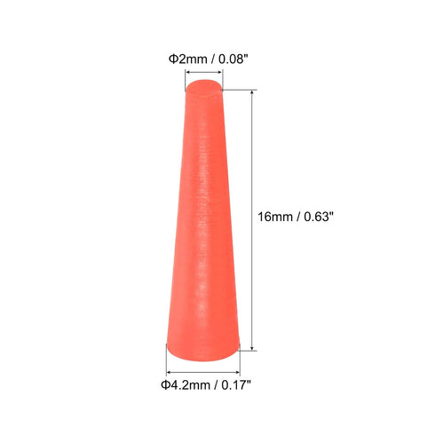 MECCANIXITY Silicone Rubber Tapered Plug 2mm to 4.2mm Solid Red for Powder Coating, Painting, Anodizing, Plating, Sandblasting, Laboratory Use 30 Pieces