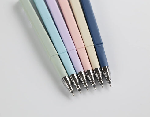 New Solid Color Gel Ink Pens, 0.5mm Point Square Body Gel Pen for Writing Signature, Pack of 6pcs