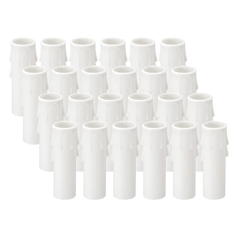 PATIKIL 3 Inch Tall Candle Covers Sleeves, 24Pcs Plastic E12 Chandelier Socket