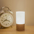 Uonlytech Japanese Style Solid Beech Wood LED Desk Lamp, USB Powered RGB Color Changing Decorative Bedside Night Light