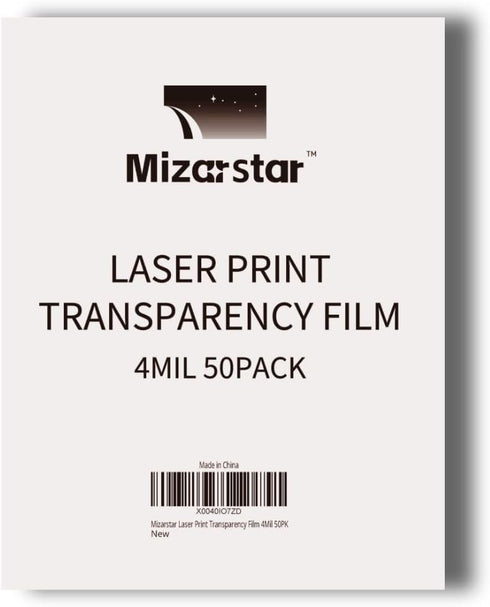 8.5 11 50/Pack Transparency Film for Laser Jet Printer and Copier, Overhead Projectors Film, Letter Size, x