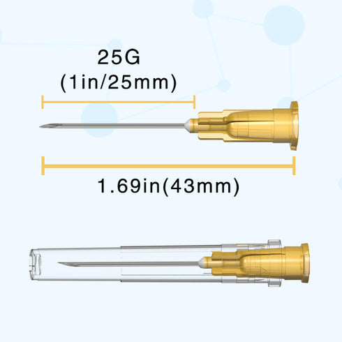 100 PCS 25 Gauge 1 Inch Needle, Luer Lock Industrial Dispensing Accessories, Individually Wrapped