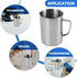 Hemobllo Stainless Steel Beaker, Lab Graduated Beaker with Handle for Liquids and Solids, Scientific Laboratory Supplies