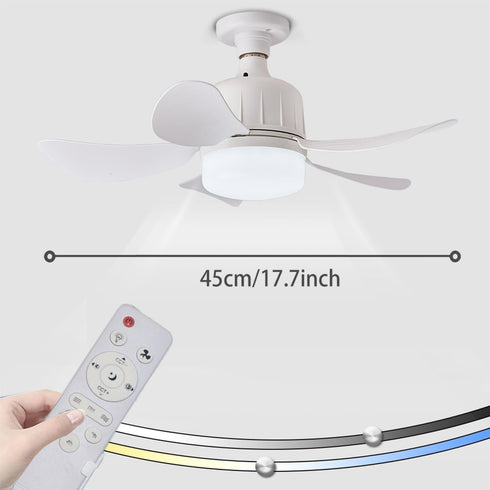 WUTGHUI Dimmable Bulb 3000K-6000K 3-Color E26/E27 Socket Fan Light with Remote Control, LED Fan Lighting, Base Socket