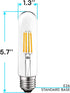 LUXRITE T10 LED Bulb, 5W=60W Equivalent, 2700K Warm White Vintage Edison Filament Bulb, 500 Lumens, E26 Base