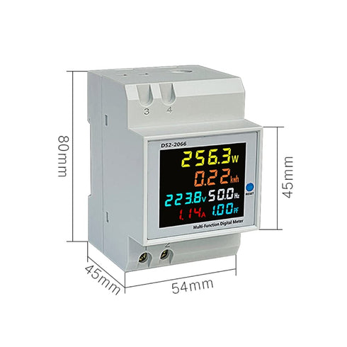 Digital Single Phase Energy Meter Tester, Electricity Usage Monitor AC 110V 40V~300V 100A Ampermeter Power Voltmeter