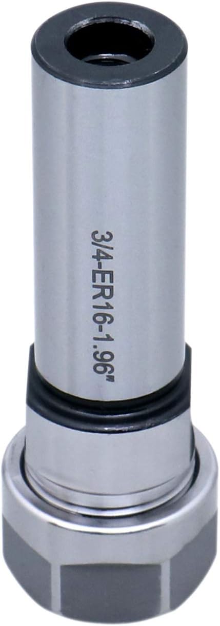 Accusize Industrial Tools ER16 Collet Chuck Extension Rod, 1.96 in. Shank Length, 3/4 in. Straight Shank