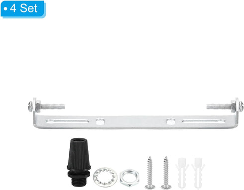 120mm 2 Set PATIKIL Ceiling Light Plate Kit, Light Fixture Mounting Bracket Plate Steel Crossbar for Home Office