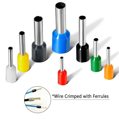 Sopoby 800PCS Insulated Wire Ferrules Crimp Pin Terminal Kit for Electrical Projects, AWG 24-10, 8 Sizes