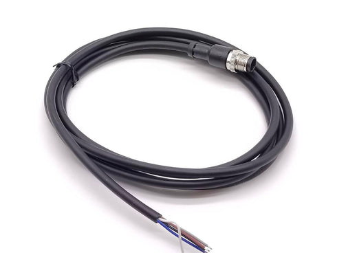 M12 Connector A Code Single Male Head Straight Aviation Plug, 5 Pin 2M/6.6ft Cable