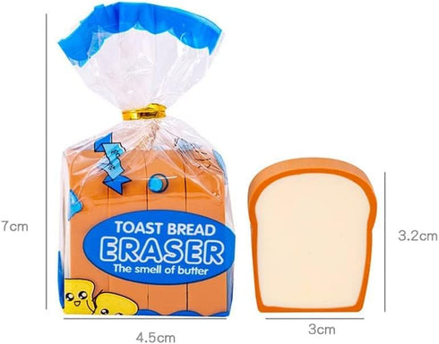 Toast Bread Eraser, Cartoon Cute Pencil Eraser for Sketching Tools and Drafting Supplies