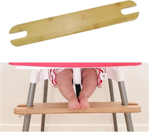 WEITING 4 High Chair Footrest, Non-Slip Adjustable Natural Bamboo Wooden Foot Rest for Baby High Chair Footrest