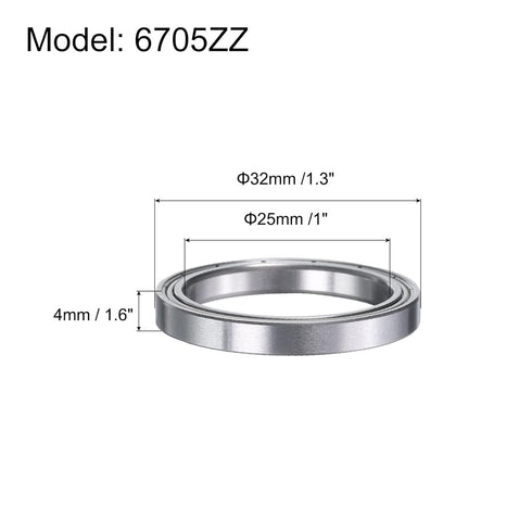 uxcell 6705ZZ Deep-Groove Ball Bearings for Hard Drive, 1" x 1.3" x 1.6" with Carbon Fiber Gloves, 10Pcs