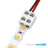 25 Pack 2 Pin 8mm LED Tape Light Connectors with Screwdriver, Tighten Screw Terminal Blocks for 5v 12v 24v Monochrome