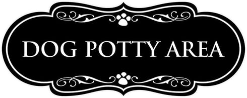 Designer Paws, Dog Potty Area Sign (Black) - Large