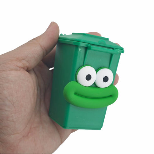 Nuanmu Mini Curbside Vehicle Garbage DIY Creative Sausage Mouth Miniature Novelty Toys Garbage Truck's Trash Can
