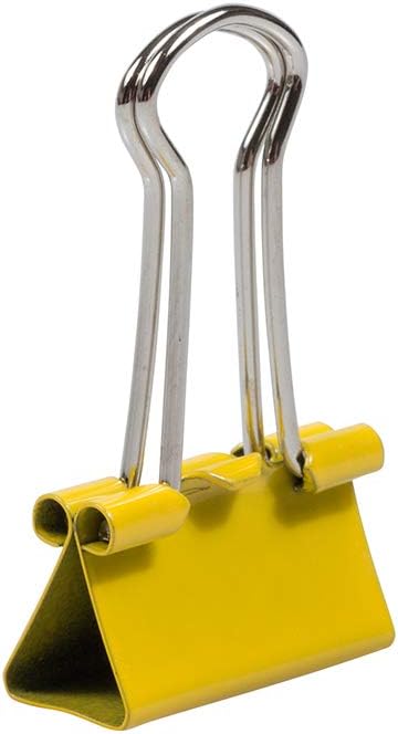 JAM PAPER Small Colorful Binder Clips, 3/4 Inch (19 mm), Yellow, 25/Pack