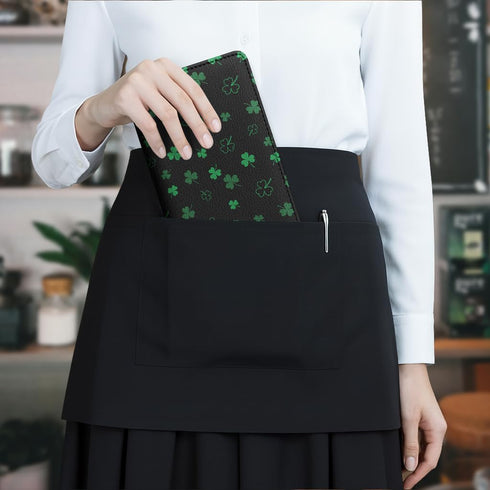 4.7x9 inch WIRESTER Server Book for Waitress with Zipper Pocket, Magnetic Closure Waiter Book Wallet with Money Pocket