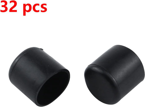 32 0.75 Inches Antrader Pcs Black Plastic Furniture Chair Leg Caps PVC Plastic Feet Protector Pads Furniture Table