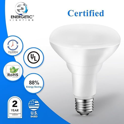 Energetic BR30 LED Recessed Light Bulb, 9W=75W, 2700K Soft White, 900LM, Dimmable Ceiling Flood Light, 2 Pack