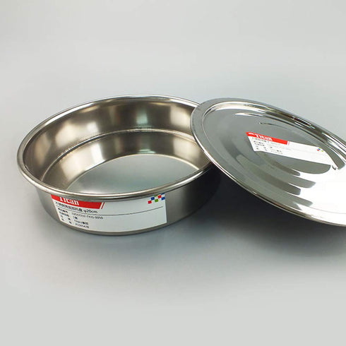 Test Sieve Pan and Lid for Chrome Plating, Steel Frame, f20cm/8" Diameter Sieve
