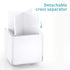 HIIMIEI Acrylic Rotating Pen Holder - Desk Organizer with Picture Frame for 4 Family Photos (White)