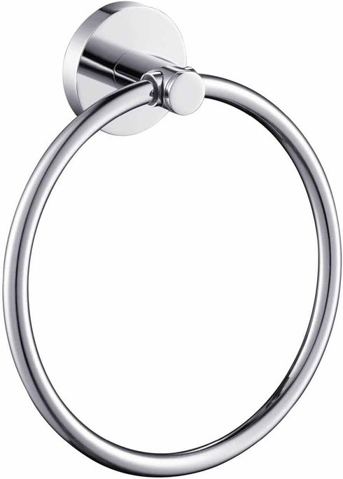 KIBI Circular Bathroom Towel Ring Wall-Mounted Hand Towel Holder, Solid Brass Construction,