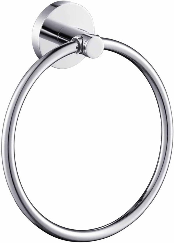 KIBI Circular Bathroom Towel Ring Wall-Mounted Hand Towel Holder, Solid Brass Construction,