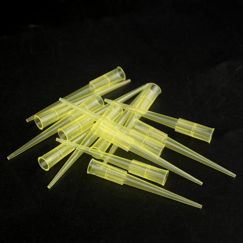 WMYCONGCONG 500 PCS Pipette Tips 200ul Clear Yellow Universal Disposable Tips for Lab Liquid Pipettor