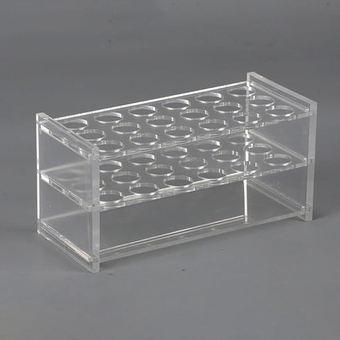 18 Holes Acrylic Test Tube Holder Clear Test Tube Rack Tube Vial Holder Rack Make up Brushes Drying Rack Test Tube Display Stand for 10ml 15ml Test Tubes